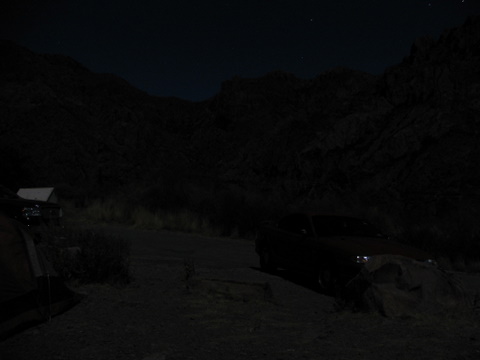 Campgrounds under moonlight